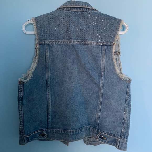 New Jean vest with rhinestones - Picture 2 of 9